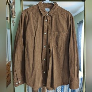 Men's corduroy collard shirt brown